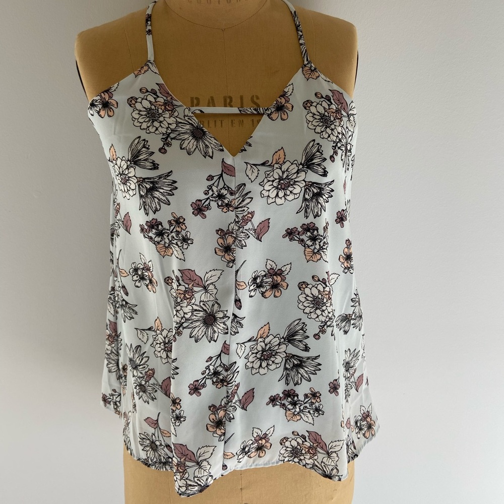 Floral Baby Blue Tank Top